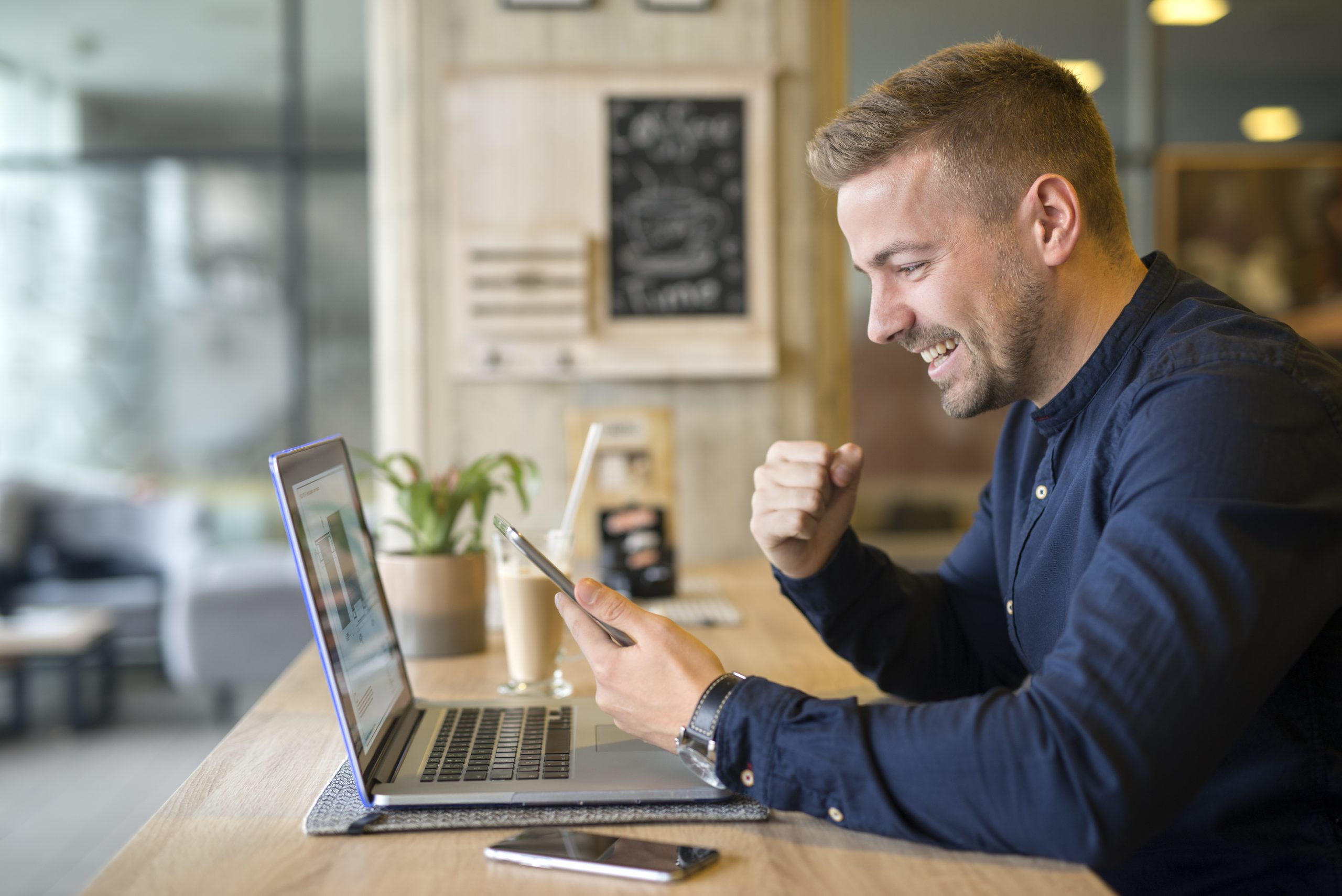 Business Owner Marketing His Business Online