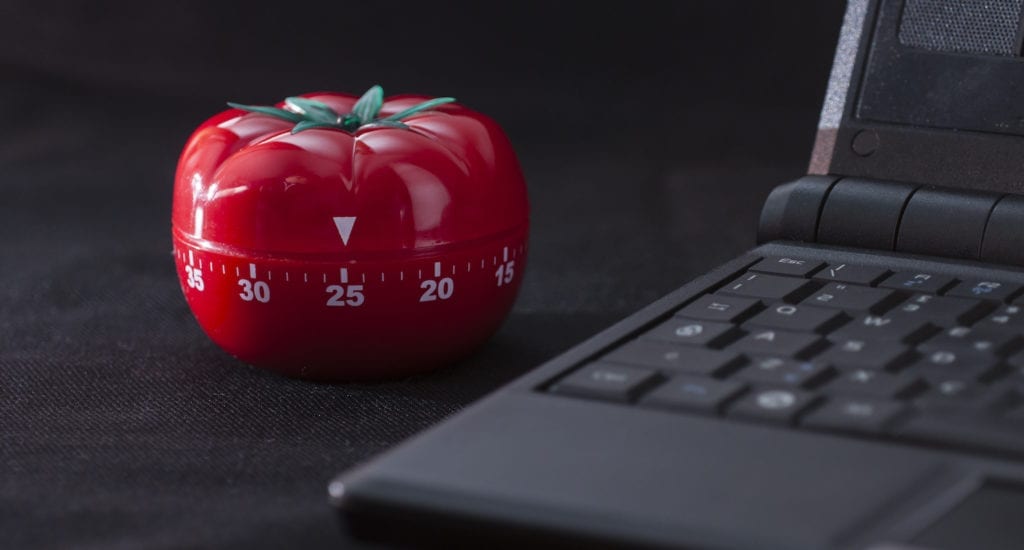 Pomodoro Method to split day into separate working chunks