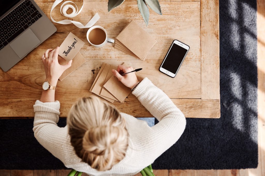 Add a handwritten card or note to your corporate gifts