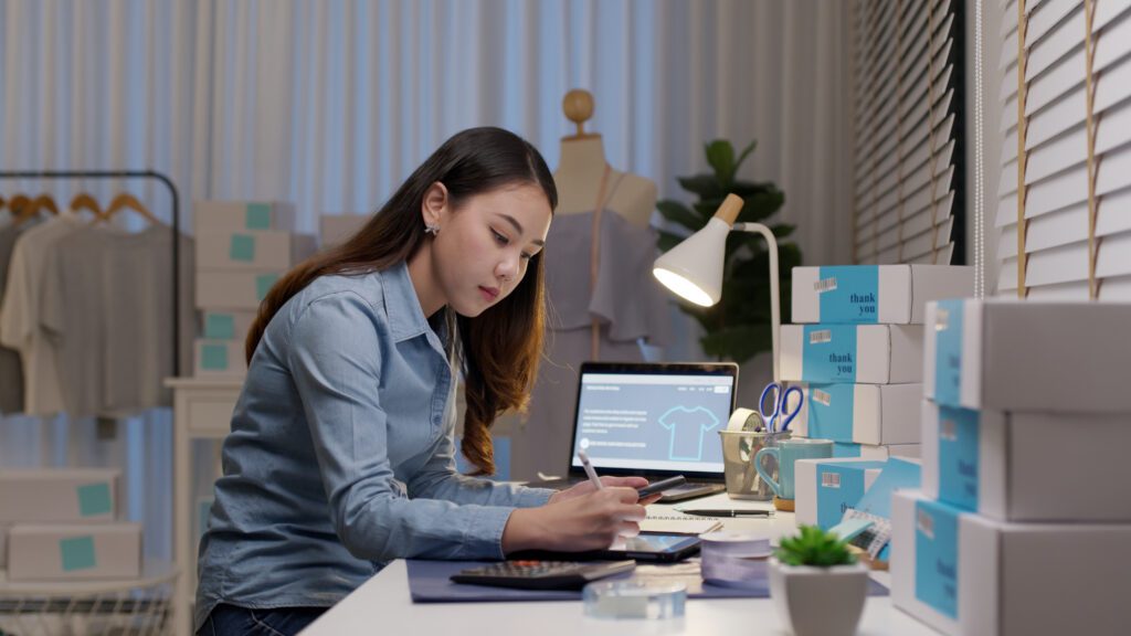 young freelancer busy at work