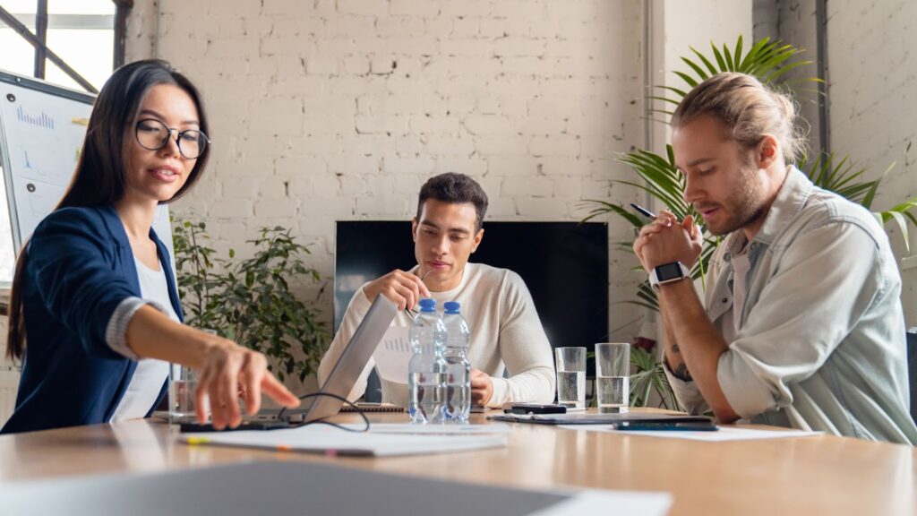 Employees about to start thier meeting